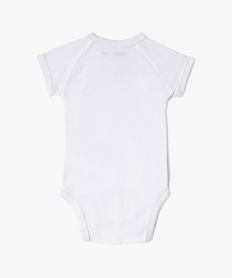 bodies bebe unis a manches courtes et fermeture devant (lot de 3) blanc body manches longuesD871701_4