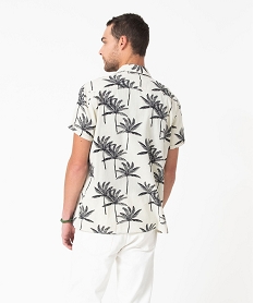 chemise a manches courtes en coton leger et col cubain homme beige chemise manches courtesD894801_3