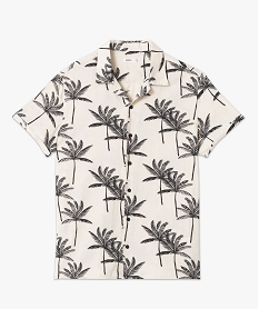 chemise a manches courtes en coton leger et col cubain homme beige chemise manches courtesD894801_4