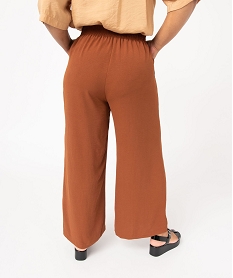 pantalon ample avec ceinture elastique femme grande taille brun pantalons et jeansD904801_3