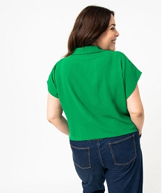 blouse a manches courtes avec col zippe femme grande taille vertD905101_3