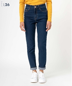 GEMO Jean femme coupe Slim taille haute – L26 bleu standard