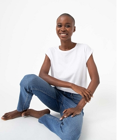 GEMO Jean taille haute femme – Longueur L30 Bleu