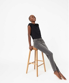 GEMO Jean femme coupe Slim taille haute - L30 gris standard