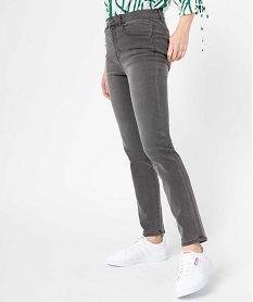 GEMO Jean femme coupe Slim taille haute - L26 gris standard