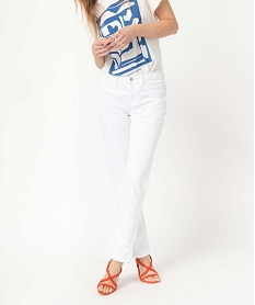 GEMO Jean femme coupe Regular - L26 blanc vif