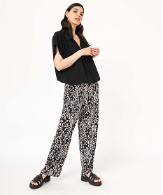 pantalon imprime en maille extensible avec ceinture elastiquee femme imprime pantalonsD911101_4