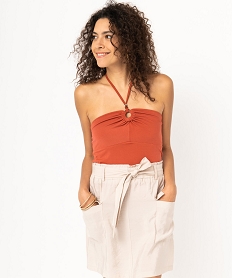 GEMO Débardeur à nouer autour du cou femme orange standard