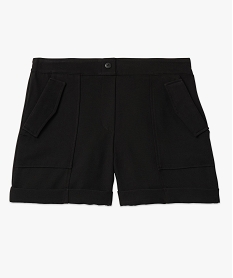 short taille haute extensible femme noir shortsD913601_4