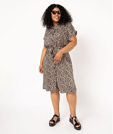 robe chemise a manches courtes motif leopard femme grande taille imprimeD914201_2
