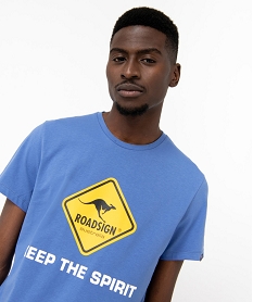 GEMO Tee-shirt à manches courtes imprimé homme - Roadsign Bleu