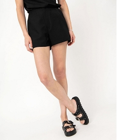 GEMO Short ample taille haute femme Noir