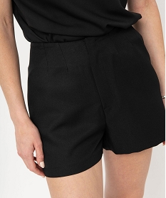 short ample taille haute femme noir shortsD917801_2