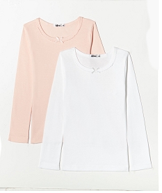 tee-shirts fille a manches longues en coton biologique (lot de 2) multicoloreD920601_3
