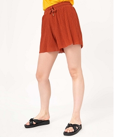 short ample en maille plissee fluide femme orangeD921101_1