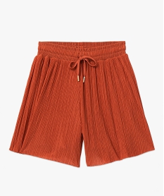 short ample en maille plissee fluide femme orange shortsD921101_4