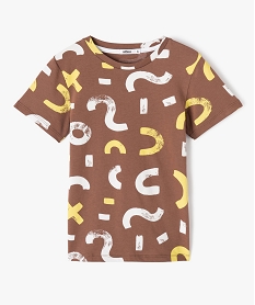 tee-shirt manches courtes a motifs graphiques garcon brun tee-shirtsD924901_1