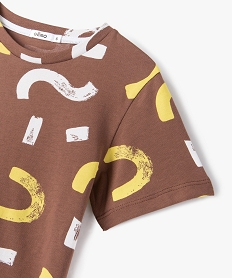 tee-shirt manches courtes a motifs graphiques garcon brun tee-shirtsD924901_2