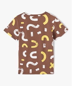 tee-shirt manches courtes a motifs graphiques garcon brun tee-shirtsD924901_3