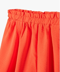 short ample avec taille elastique fille orange shortsD925701_2