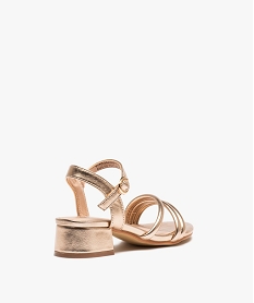 sandales fille unies effet metallise et a talon carre jaune sandales et nu-piedsD928501_4