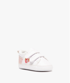 baskets naissance bebe fille a scratch avec details scintillants blancD936401_2