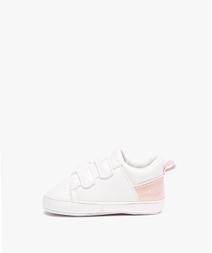 baskets naissance bebe fille a scratch avec details scintillants blancD936401_3