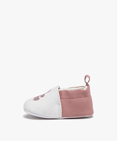 chaussons de naissance bebe fille en jersey avec ourson imprime - lulucastagnette blancD936601_3