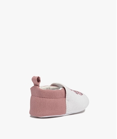 chaussons de naissance bebe fille en jersey avec ourson imprime - lulucastagnette blancD936601_4