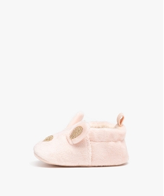 chaussons de naissance bebe fille lapin en velours roseD936701_3