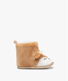 GEMO Chaussons de naissance bébé fille boots à scratch en forme de cerf beige standard