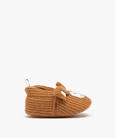 chaussons de naissance bebe garcon ourson en tricot beigeD937201_1