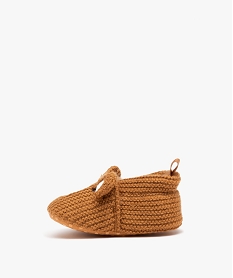 chaussons de naissance bebe garcon ourson en tricot beige chaussures de naissanceD937201_3