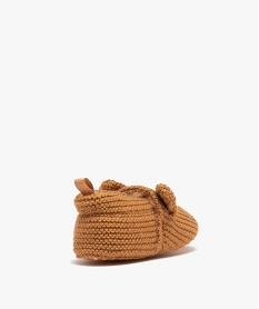 chaussons de naissance bebe garcon ourson en tricot beigeD937201_4