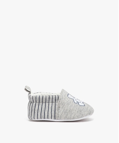 chaussons de naissance bebe garcon rayes - lulucastagnette blanc chaussures de naissanceD937401_1