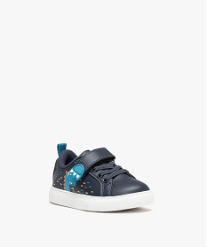 tennis garcon avec motif dinosaure et fermeture scratch bleu baskets et tennisD939101_2