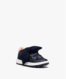 baskets bebe fille dessus irise avec noeud en toile bleu baskets et tennisD939401_2