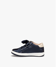 baskets bebe fille dessus irise avec noeud en toile bleu baskets et tennisD939401_3