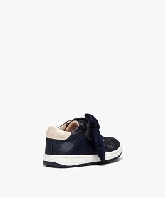 baskets bebe fille dessus irise avec noeud en toile bleu baskets et tennisD939401_4