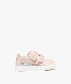 GEMO Baskets bébé fille à double scratch pailletés avec breloques multi-formes rose standard