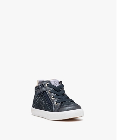 baskets bebe fille mid-cut en cuir a petits pois scintillants - alma planete bleu baskets et tennisD939701_2