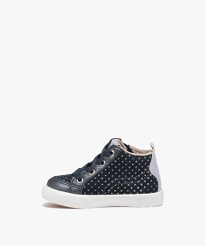 baskets bebe fille mid-cut en cuir a petits pois scintillants - alma planete bleu baskets et tennisD939701_3