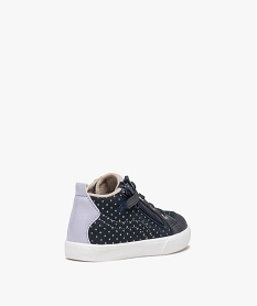 baskets bebe fille mid-cut en cuir a petits pois scintillants - alma planete bleu baskets et tennisD939701_4