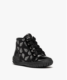 baskets bebe fille mid-cut a details vernis et metallises noir baskets et tennisD939901_2