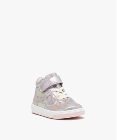 baskets bebe fille mid-cut irisees avec scratch multicolore baskets et tennisD940001_2
