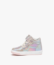 baskets bebe fille mid-cut irisees avec scratch multicolore baskets et tennisD940001_3