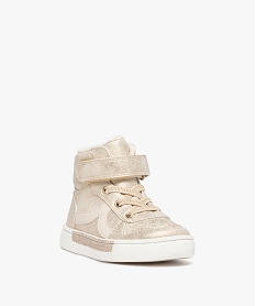 baskets bebe fille mid-cut metallisees et pailletees jaune baskets et tennisD940101_2