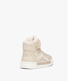 baskets bebe fille mid-cut metallisees et pailletees jauneD940101_4