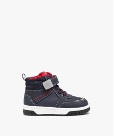 baskets bebe garcon montantes dessus en mesh uni et a scratch bleu baskets et tennisD940501_1