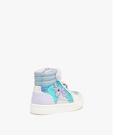 baskets fille montantes a scratch detail licorne strass et paillettes multicolore baskets et tennisD940701_4